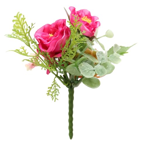 なーむくまちゃん工房 小さい仏花(S) お仏壇用の造花 高さ15cm Sサイズ (赤)