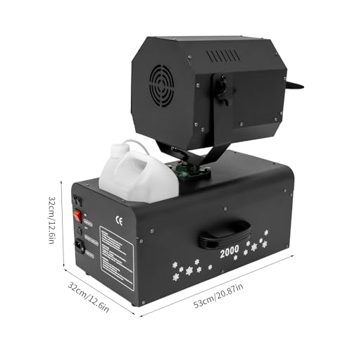 2000W Snowflake Machine, Snow Effect Machine with Remote Control, Fake Snow Making Machine Rotatable Snow Blowing Machine Air Box Packaging for Parties, Stages