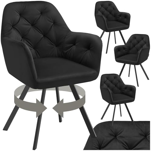 tectake® Lot de 4 Chaise pivotante de Salle à Manger Moderne Fauteuil Salon Chaise Ergonomique...