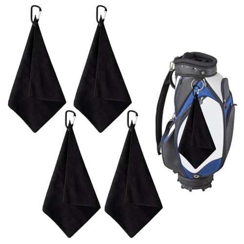 ZPSCXQ 4 Pack Golf Towel, Black Golf Towels for Golf Bags wi