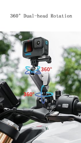 Image of Rotatable Camera Bike Mount Clamp Motorcycle Handlebar Pole Aluminium Mount for insta360 X5 /X4 /X3, Ace Pro /Pro2, Hero13 /12 /11 /10 /9,Osmo Action 5 Pro /4 /3,Action Camera Accessories