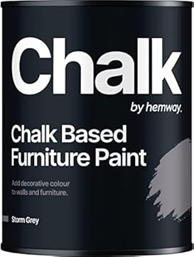 Hemway - Chalk Based Furniture Paint - Storm Grey 1 L | Chalky Matt Shabby Chic Finish For Interior & Exterior Home Decor | Quick Dry & All-in-one