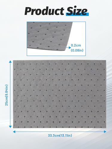 Image of Heavy Duty Oil Absorbent Pads 9.8 inch x 13 inch 100 Pcs Automotive Absorbent Pads
