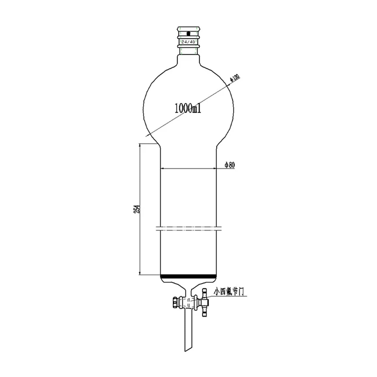 Flash-Chromatographiesäule mit Aufbewahrungslampe, Sandplatte G2, kein Anschluss, verstärkte Verbindung 24/40, 4 mm PTFE-Membran, C39 (C396040CQ)