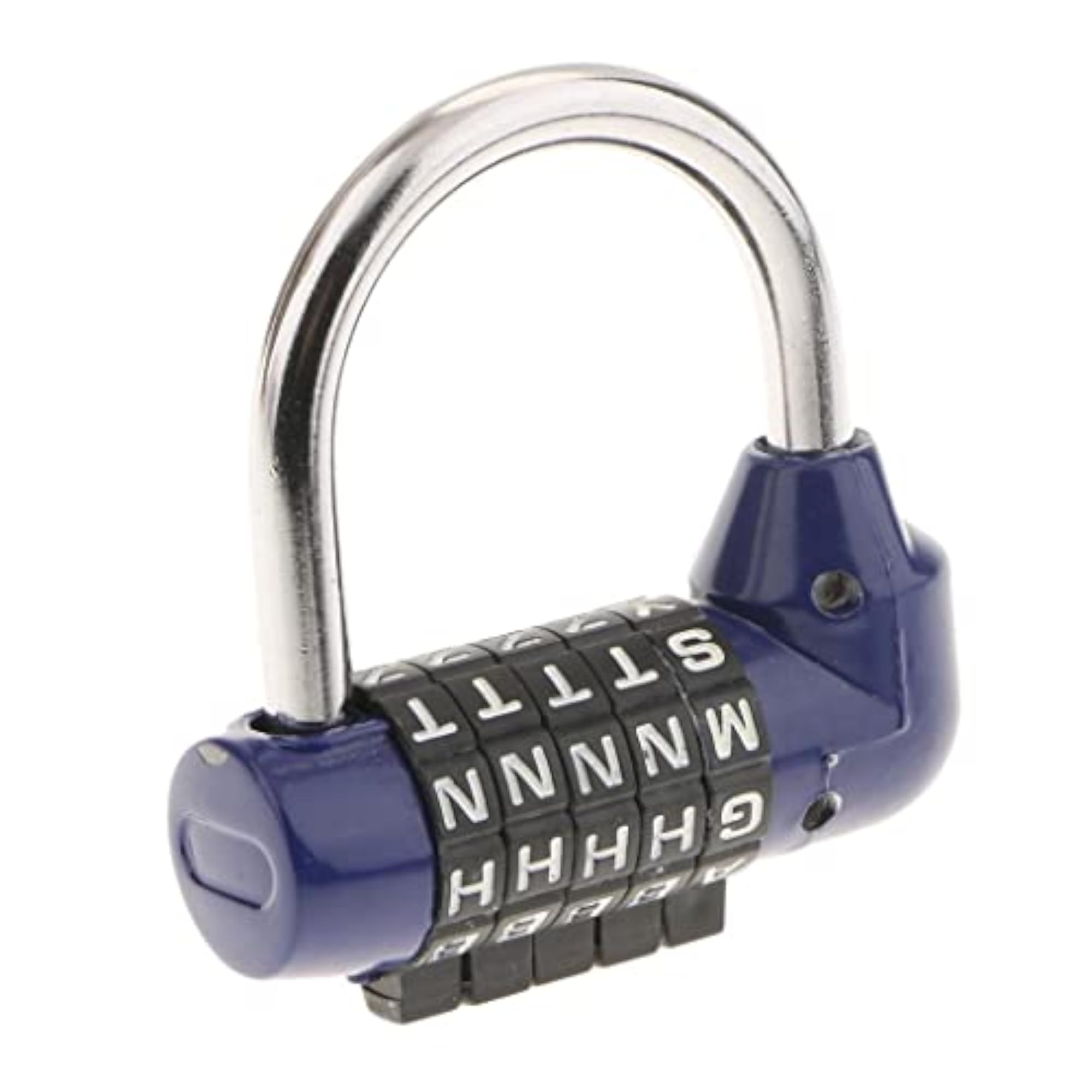 Zinc Alloy 5 Dial Letters Combination Padlock Code Lock, Blue