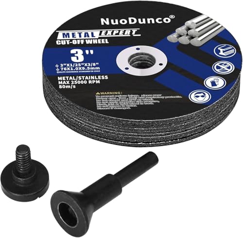 NuoDunco Disque à Tronçonner 75 Métal INOX Acier Fer, 75 X 1,0 mm Disque de Coupe 10 Pièces, Disque Découper pour Meuleuse d'Angle (10 pièces + 1...