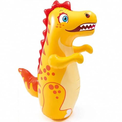 バルーン ロッキング おきあがりこぼし 倒れない エアバルーン おもちゃ 空気入れ付き バランス 体幹 玩具 キッズ ベビー タイガー 恐竜 ベビートイ 小物おもちゃ インテリア 雑貨 装飾グッズ カラフル かわいい 女の子 男の子 プレゼント (イエロー