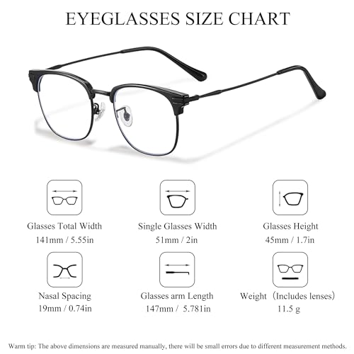 Image of SooGree Blue Light Blocking Glasses Men Women Anti Blu-Ray Clear Gaming Glasses Half Frame UV 400 Anti Eyestrain Computer