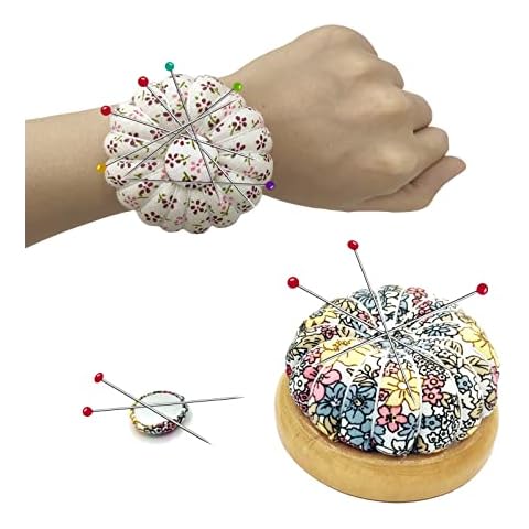Magnetic Pin Cushion, Wrist Pin Cushion Needle Pin Cushion Sewing Portable Pin Holder for Sewing Needlework Embroidery 2Pcs Cover