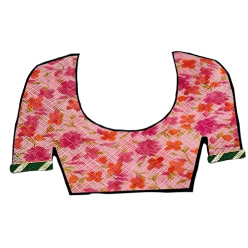 Image of Lado Rani Kota Doria Cotton Silk Flower Print sarees with blouse