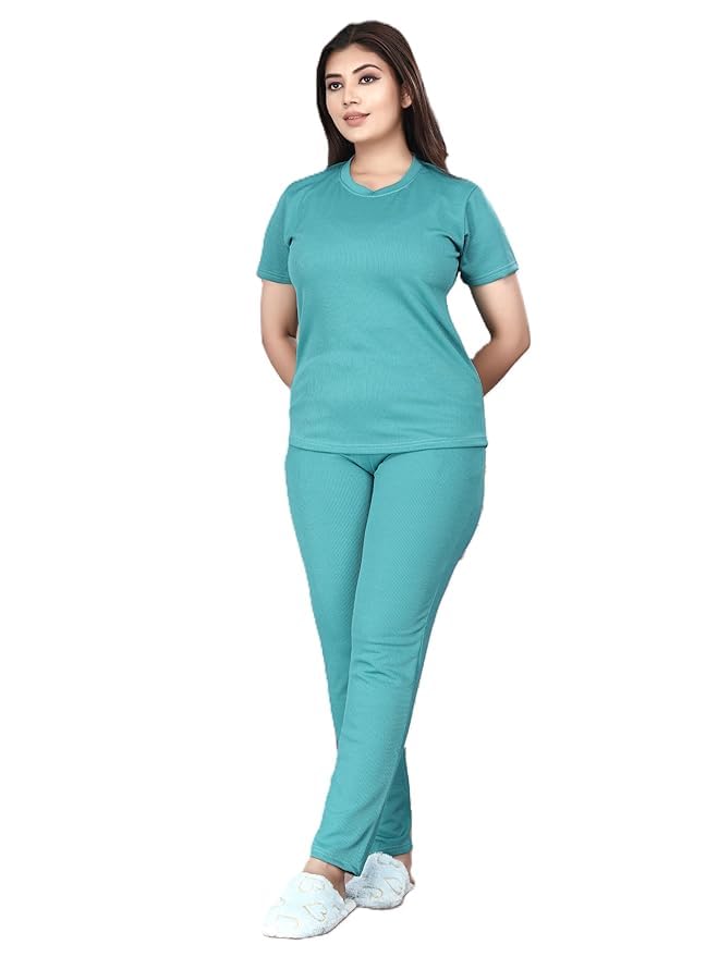 Women's Active Wear Track Suits Cotton Blend Sportswear Top & Bottom Set for Woman Round Neck for Fitness & Workout T-shirt and Pant for Womens Gym Pants Workout Track Suit-image-42