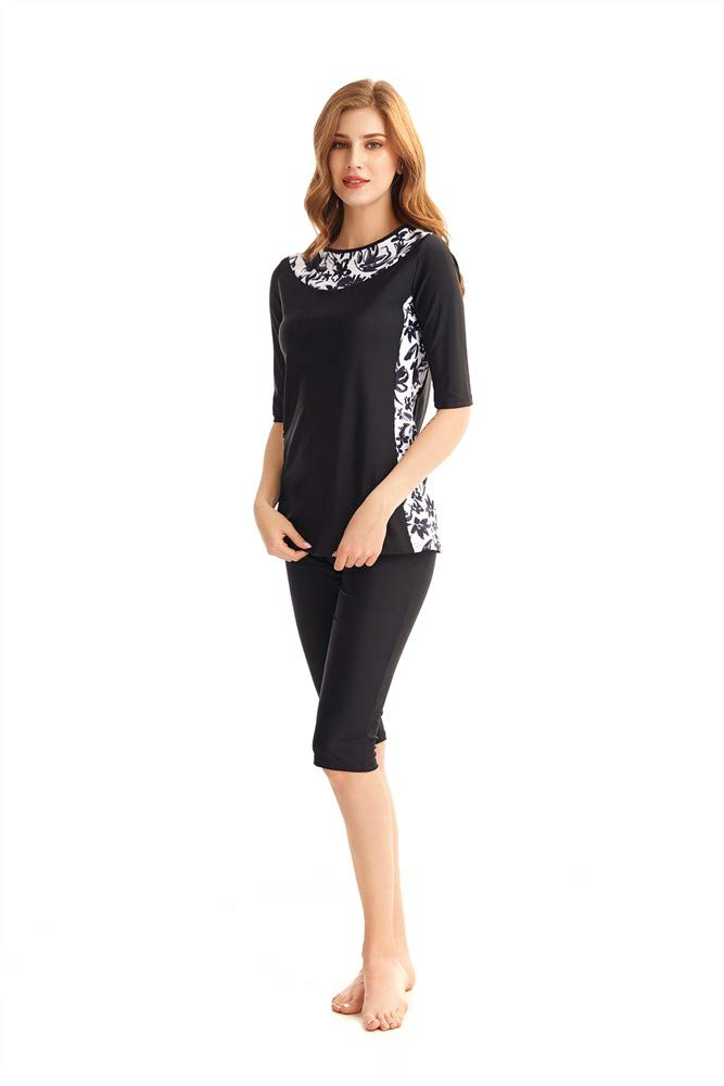 Modest Swimming for Women Costume da Bagno Manica Corta Burkini Modest Swimwear Costume Beachwear