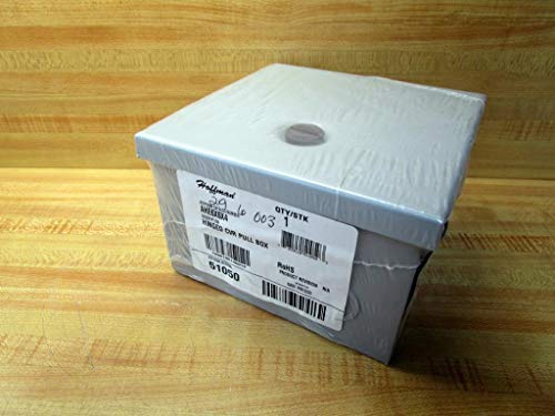 Hoffman Ahe6X6X4 Pull Box, Hinged Cover, Steel, 6" X 6" X 4", Gray #TOP14