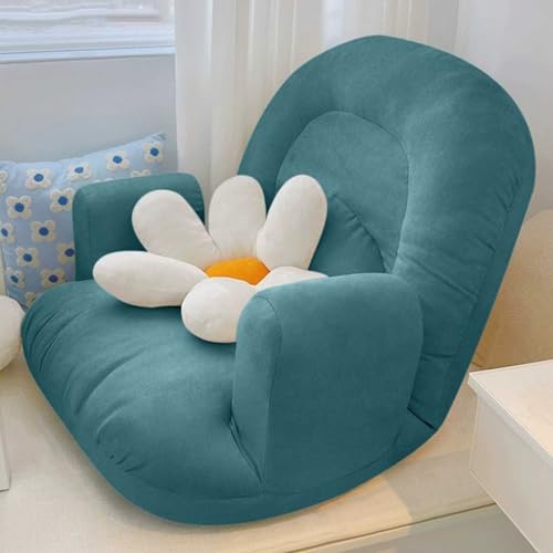 Sofá cama individual plegable 2 en 1, silla de lectura con respaldo alto, versátil sofá de suelo para dormitorio, sala de estar, juegos, dormir, relajarse y leer