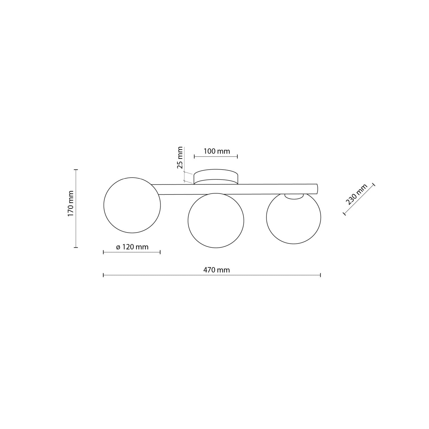 Licht-Erlebnisse Plafón cristal madera metal 47 cm largo G9 en blanco claro 3 luces lámpara de techo moderna pantalla esférica salón cocina iluminación pasillo