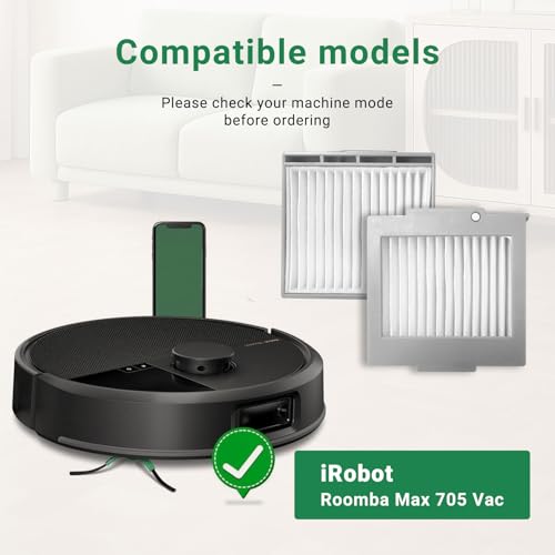 Image of Roomba 705 /504 Replacement HEPA Filter Compatible With iRobot Roomba Max 705 Vac Plus 504 Vac Robot Vacuum Cleaner Accessories Part Kit 10-Pack