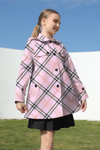 Image of Cromoncent Girl's Rain Jackets Waterproof Hoodie Trench Coat Cute Dress Coat Outerwear, 3-12 Years