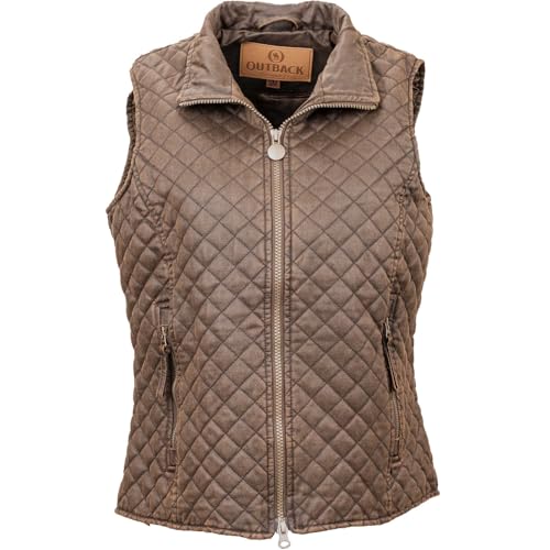 Outback Trading Company Women's Brisbane 29659 Western Outdoor Water-Resistant 2-Way Zipper Insulated Quilted Vest w/Pockets