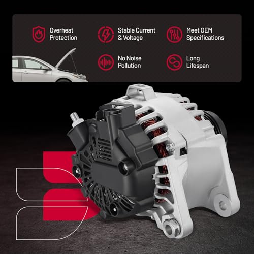 Image of BDFHYK Alternator Compatible with Hyundai Elantra /Elantra GT /Elantra Coupe 2011-2017 1.8L l4 /2.0L l4,Compatible with Kia Soul /Forte /Forte Koup /Forte5 2012-2016 2.0L l4 1.8L l4 Replace 11610 FG10T011