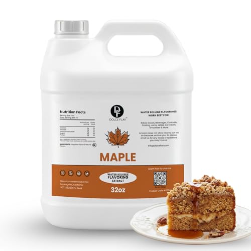 Image of Dolce Flav Maple Flavoring 32 oz - Bulk Syrup Extract for Bakery Manufacturing, Restaurants & Foodservice