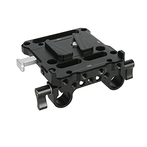 Image of NICEYRIG Quick Release V Lock Mount Battery Plate with 15mm Rail Block - 467