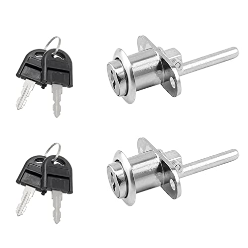 SUNFUA 2 Pcs Serrure Batteuse Cylindre Fabriqué en Alliage de Haute Qualité pour Boite Aux Lettres Tiroir 2 Clés par Serrure Cover