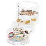 Plastic Jewelry Organizer, Hair Tie Container for Bathroom (4.5 x 6.9 In)