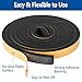 Kikerike Self Adhesive Foam Tape Weatherstrip 1/2In x 1/4In x 42Ft High Density Foam Insulation Strips Seal Weather Stripping with Strong Adhesive for Door and Window Sound Isolation Soundproofing