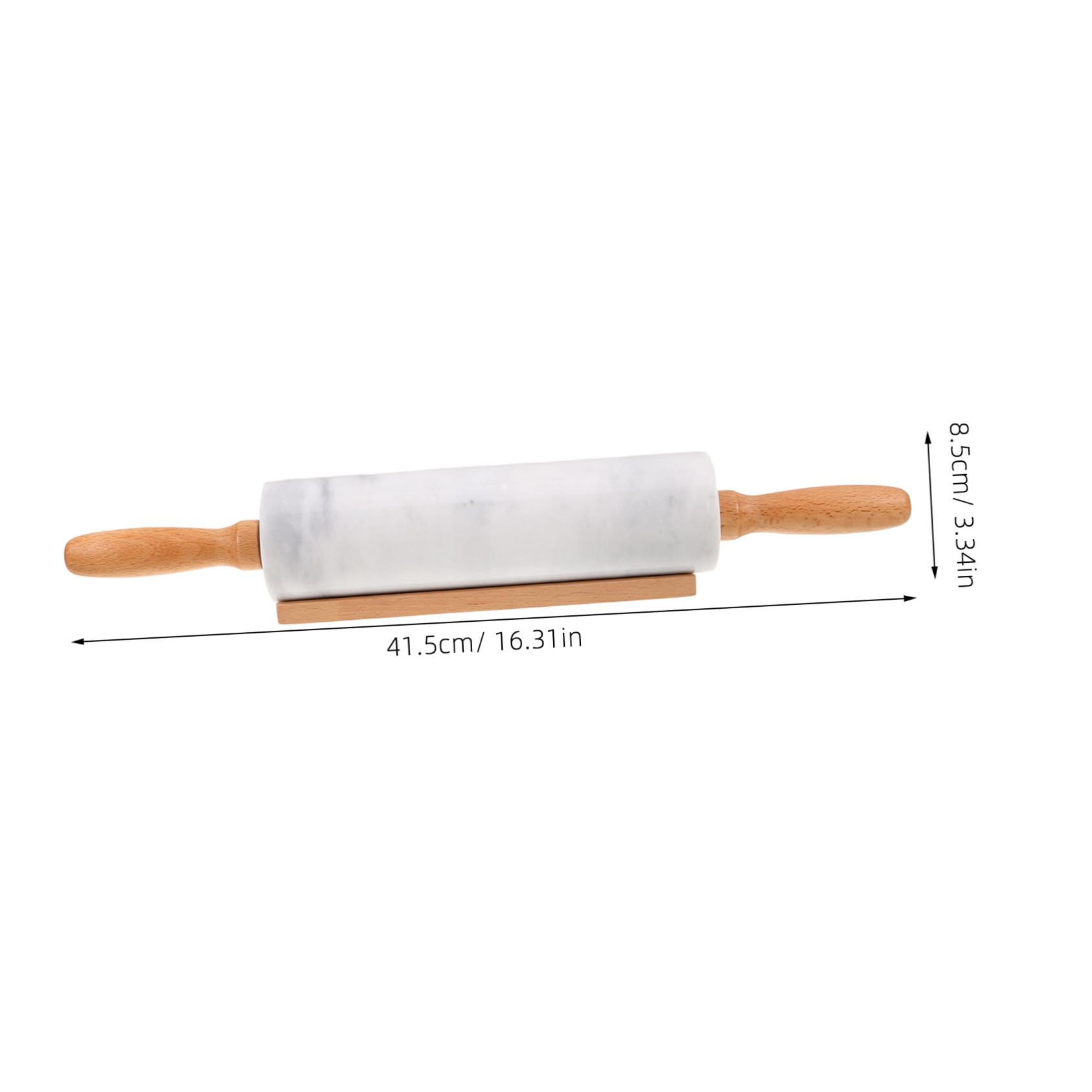 COLLBATH 3 Piezas Rodillo de Mármol para Masa Antiadherente Ergonómico y Resistente Rodillo para Pizza Galletas y Repostería Herramienta de Cocina Duradera y Fácil de Limpiar