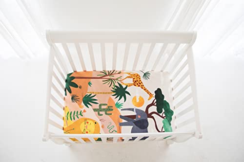 Image of Mini Crib Sheet, Pack n Play or Playard Crib Sheet by Rookie Humans: 100% Cotton Sateen. Use as a Photo Background for Your Baby Pictures. Fits Mini Crib Size (38x24 inches) (Savanna)