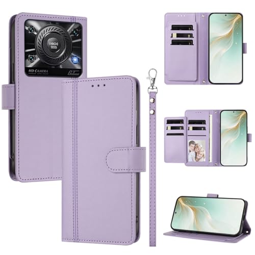 �X�}�z�P�[�X �Ή��@�� for Oukitel C60 / C60 Pro �X�}�z�P�[�X�y�E�H���b�g�f�U�C�� �f���A���J�[�h�X���b�g �L���b�V�� �t���b�v���X�^���h �����h�~�zPurple