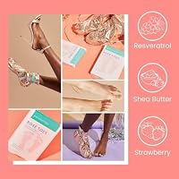 Patchology Rosé Toes Moisturizing Foot Mask – Shea Butter & Strawberry Scented Booties for Dry, Cracked Feet, Disposable Spa Socks with Resveratrol for Soothing Foot Care, Self-Care Essentials — image 3