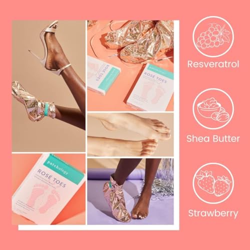 image for Patchology Rosé Toes Moisturizing Foot Mask for Dry Cracked Feet, She