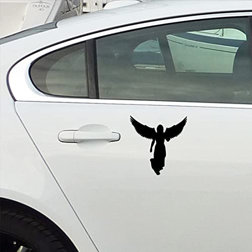 Image of Angel With Wings (Black) (Set Of 2) Premium Waterproof Vinyl Decal Stickers For Laptop Phone Accessory Helmet Car Window Bumper Mug Tuber Cup Door Wall Decoration