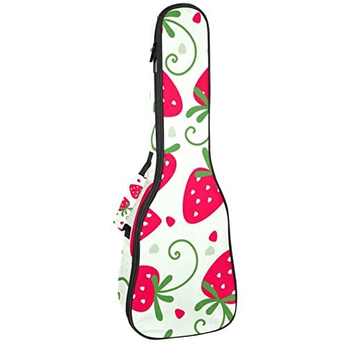 Sac à dos pour ukulélé de concert et soprano rembourré 10 mm motif fraise