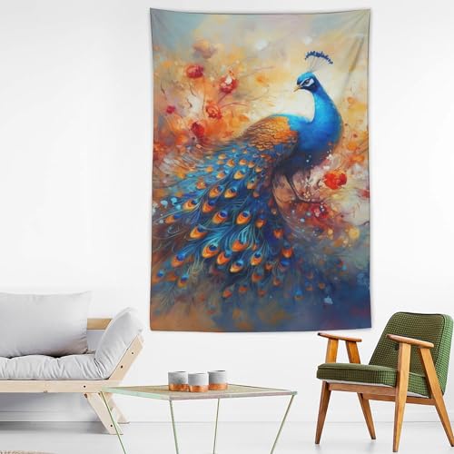 Tapisserie murale paon BTCOWZRV de décoration esthétique pour chambre