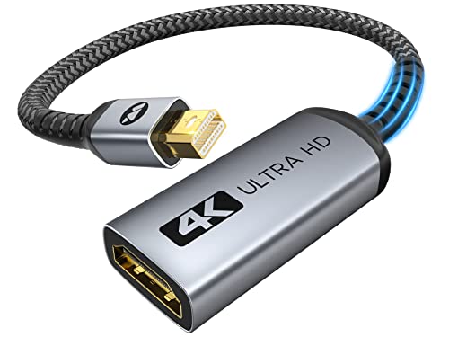 Warrky 4K Mini Displayport To Hdmi Adapter, [Uhd, Gold-Plated Plug, Aluminum Case] Thunderbolt To Hdmi Converter Compatible For Macbook Air/Pro, Mac Mini, Imac, Surface Pro/Dock, Monitor/Tv/Projector #TOP28