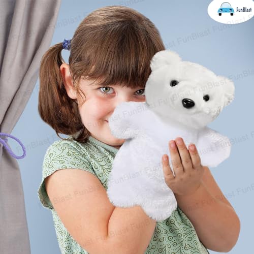 Image of FunBlast Plush Hands Puppets for Kid - Animals Hand Puppet Toys, Soft Hand Puppets for Kids, Story Telling Puppet for Kids, Fun Play Learning Toys (White Bear)