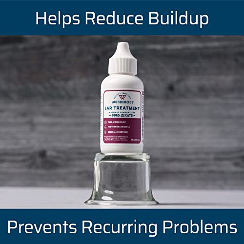 Wondercide - Ear Treatment Drops for Dogs and Cats with Natural Essential Oils - Gentle Solution and Fast Multi-Symptom Ear Relief for Pets - Alcohol-Free - 2 Fl oz