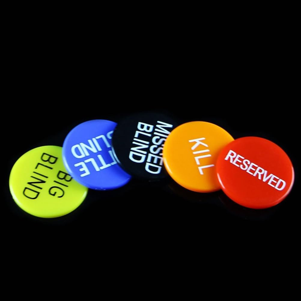 TOYANDONA 15 pcs Poker Dealer Button Dealer Poker Button Poker chip Big Bling Button Five Colors Texas