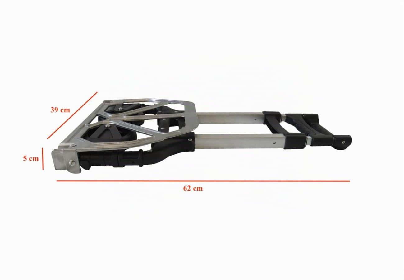 eacommerce - Carrello Portatutto Pieghevole in Alluminio | Portata 70 Kg | Leggero e Richiudibile | Ruote in Nylon Silenziose | Manico Telescopico Estensibile fino a 101 cm