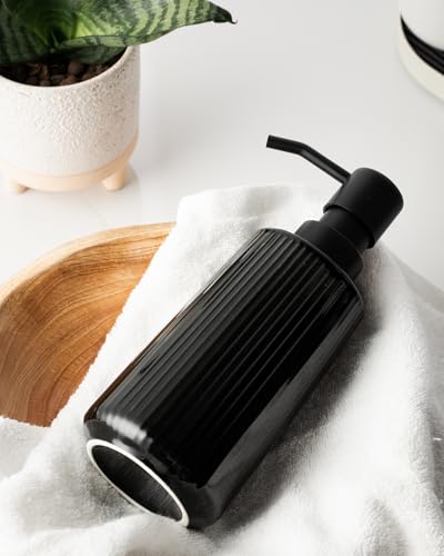 Getstar A092302 Hand Soap Dispenser With Pump, Rust Proof, Black Ceramic White Soap Dispenser For Bathroom Kitchen thumb #4