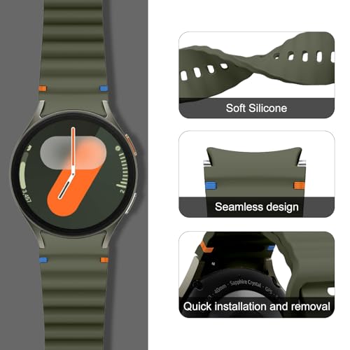 Bracelet silicone Galaxy Watch7 finition soft-touch