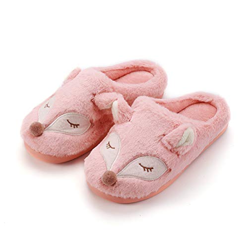 Kqpoinw Femmes Pantoufles, Femmes Maison Pantoufles Dames Doux Peluche Mousse Mémoire Pantoufles Animal Chaud Pantoufles Maison Chaussures Taille 36 37 38 39 40 41 (36/37 EU, Pastèque Rouge) Cover