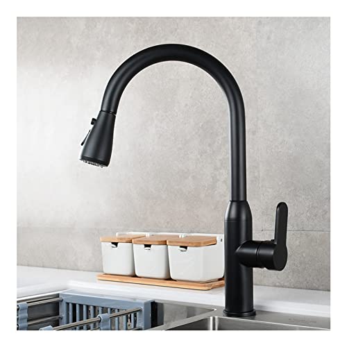 Robinet d'évier de cuisine avec douchette extractible 2 fonctions or