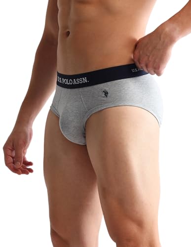 Image of U.S. Polo ASSN. Mens OEB13 Anti Microbial Solid Underwear Briefs - Pack of 3