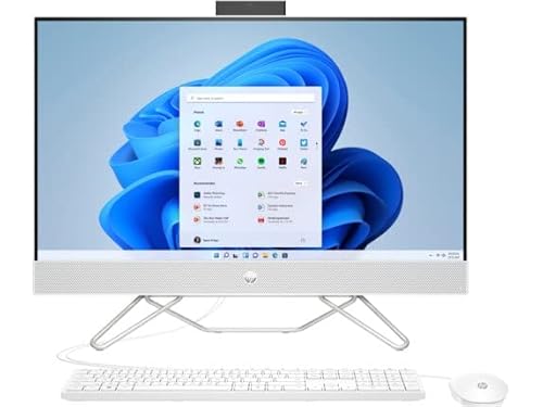 HP 27-cb0000ss - Ordenador de Sobremesa de 27", Todo en Uno, Con Cámara, Teclado y Ratón Inalámbricos - (AMD Ryzen 5 5500U, 16 GB RAM, 512 GB SSD, Windows 11 Home), Blanco