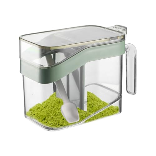 Juego de botes para especias, recipientes para sal de cocina, tarros de transparentes, deliciosas, diseño apilable que ahorra espacio con apertura ancha para organización