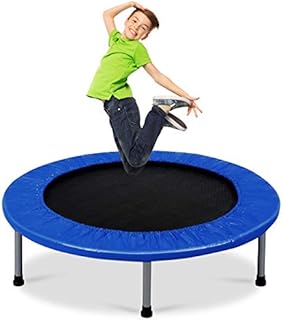 GYMAX 38 Mini Trampoline with Padding, Folding Rebounder Kids Junior Fitness Exercise Bouncer for Indoor Outdoor 150KG Capacity