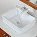 ELITE Bathroom Rectangle Long Ceramic Porcelain Vessel Sink for Vanity,Faucet
